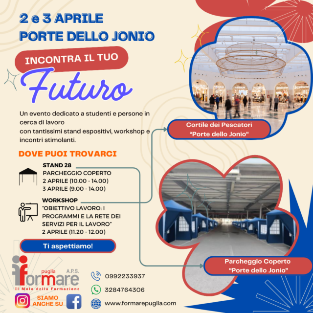 “INCONTRA IL TUO FUTURO” il 2 e 3 Aprile – Porte dello Jonio