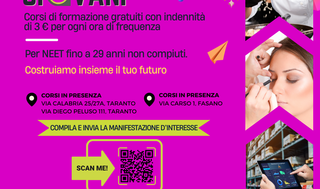 In partenza nuovi corsi di Garanzia Giovani