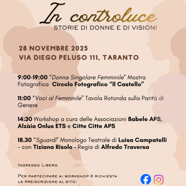 FUTURA/ In Controluce, storie di Donne e di Visioni: il 28 mostra fotografica, talk, workshop, teatro