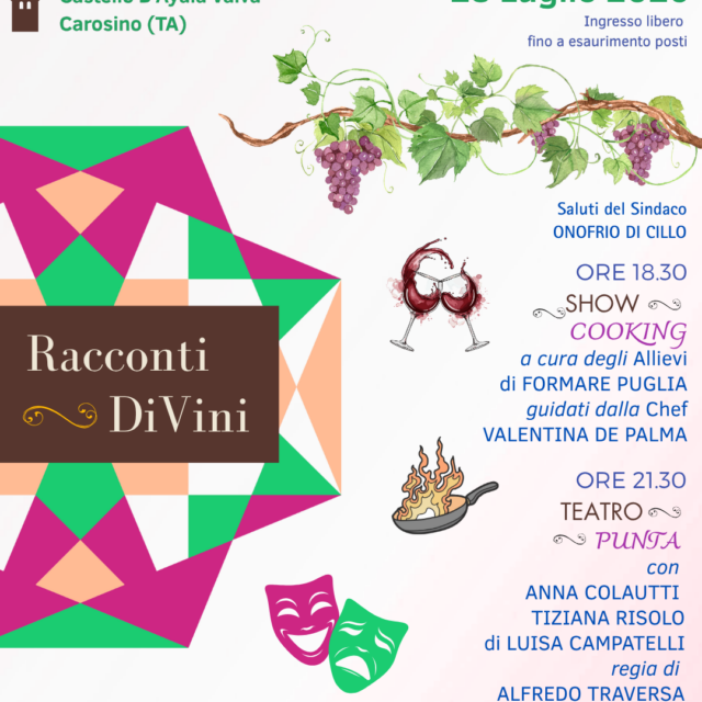 RaccontiDiVini: tra i sapori del vino e la magia del teatro a Carosino